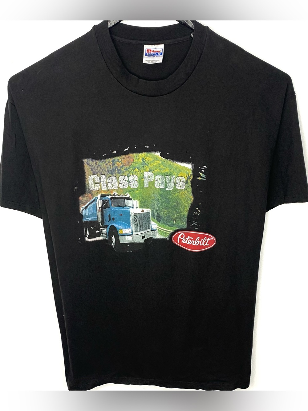 Vintage Peterbilt Men’s Mack Truck Black Graphic T Shirt Made In USA Size XXL